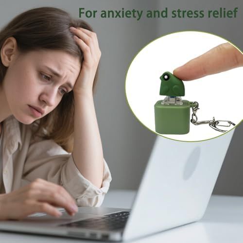 Croaking Frog Keychain - Cute Fidget Toy for Anxiety & Stress Relief