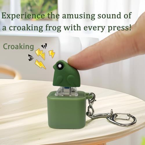Croaking Frog Keychain - Cute Fidget Toy for Anxiety & Stress Relief